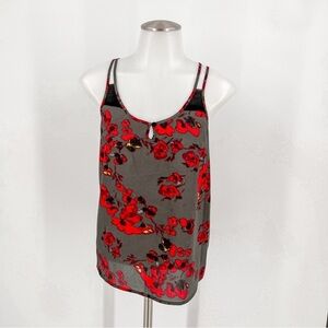 Kensie Gray/Red Floral Top